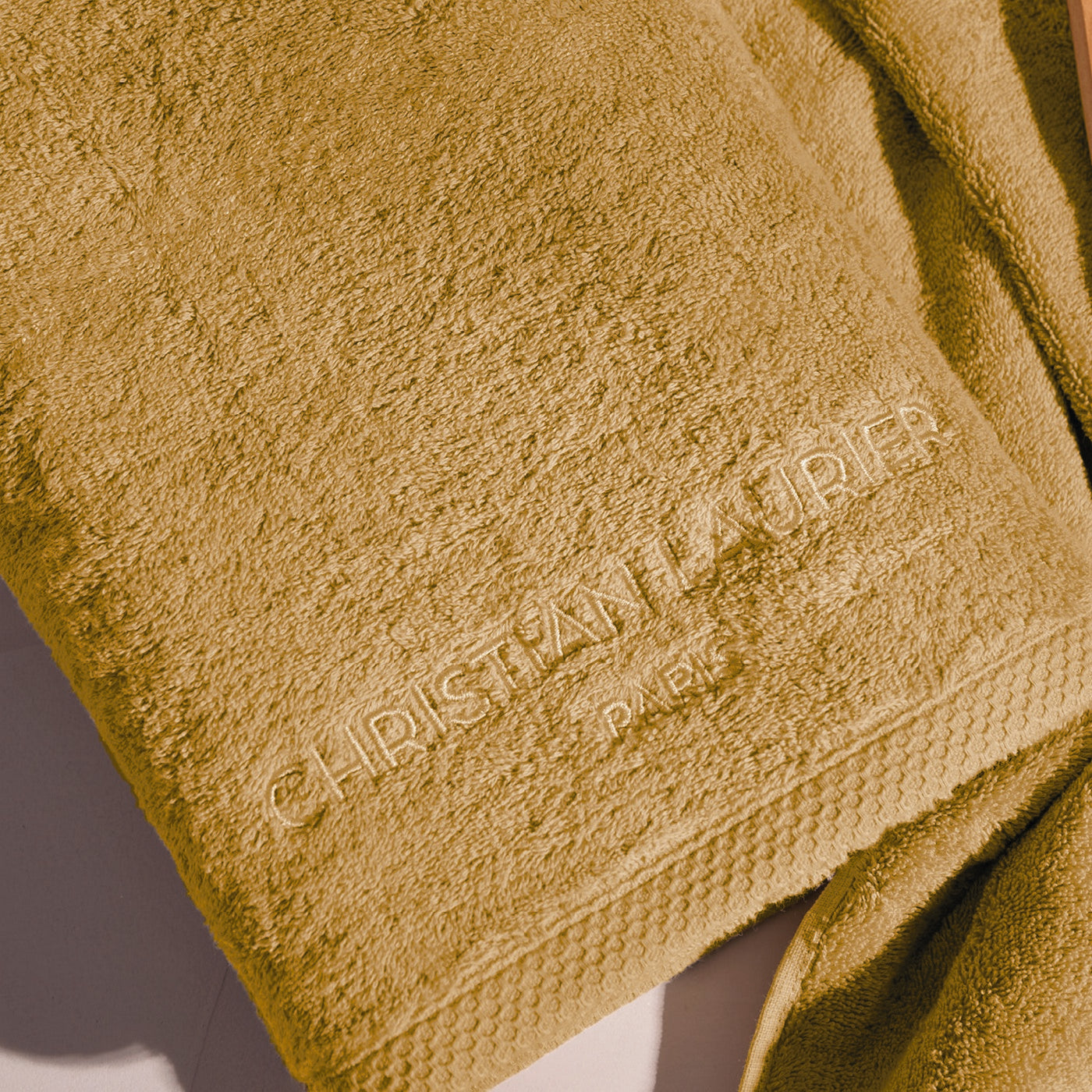 Oasis - Serviette + Drap De Bain Coton Peigné Lt - Jaune Moutarde