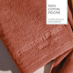 Oasis - Drap De Bain Coton Peigné Lt - Terracotta