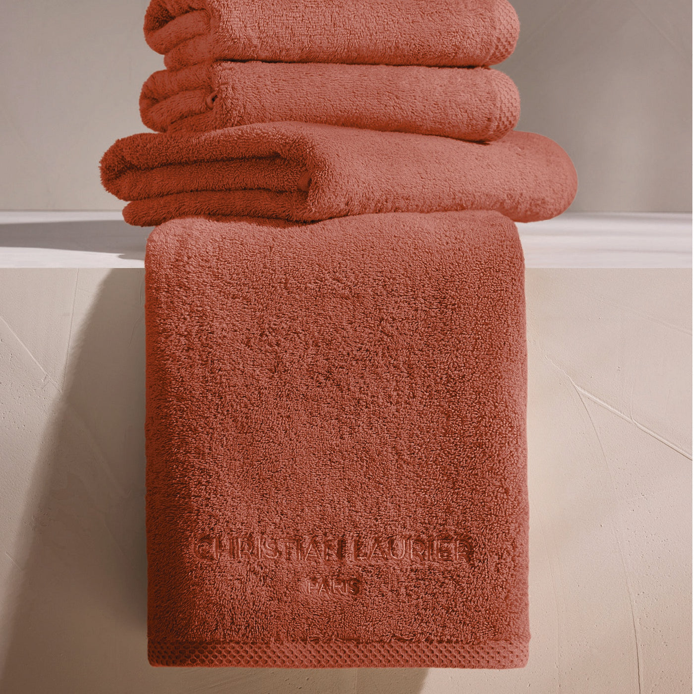 Oasis - Drap De Bain Coton Peigné Lt - Terracotta