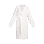 Uni - Peignoir Coton Velours Avec Capuche - Blanc