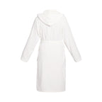 Uni - Peignoir Coton Velours Avec Capuche - Blanc