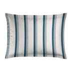 Mateo - Taie D'Oreiller - Satin De Coton - Blanc / Bleu