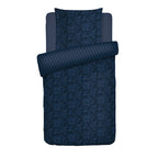 Eclipse Fleuri - Housse De Couette + 1 Ou 2 Taie(S) D'Oreiller - Satin De Coton - Bleu
