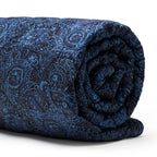 Eclipse Fleuri - Couvre-Lit - Satin De Coton - Bleu