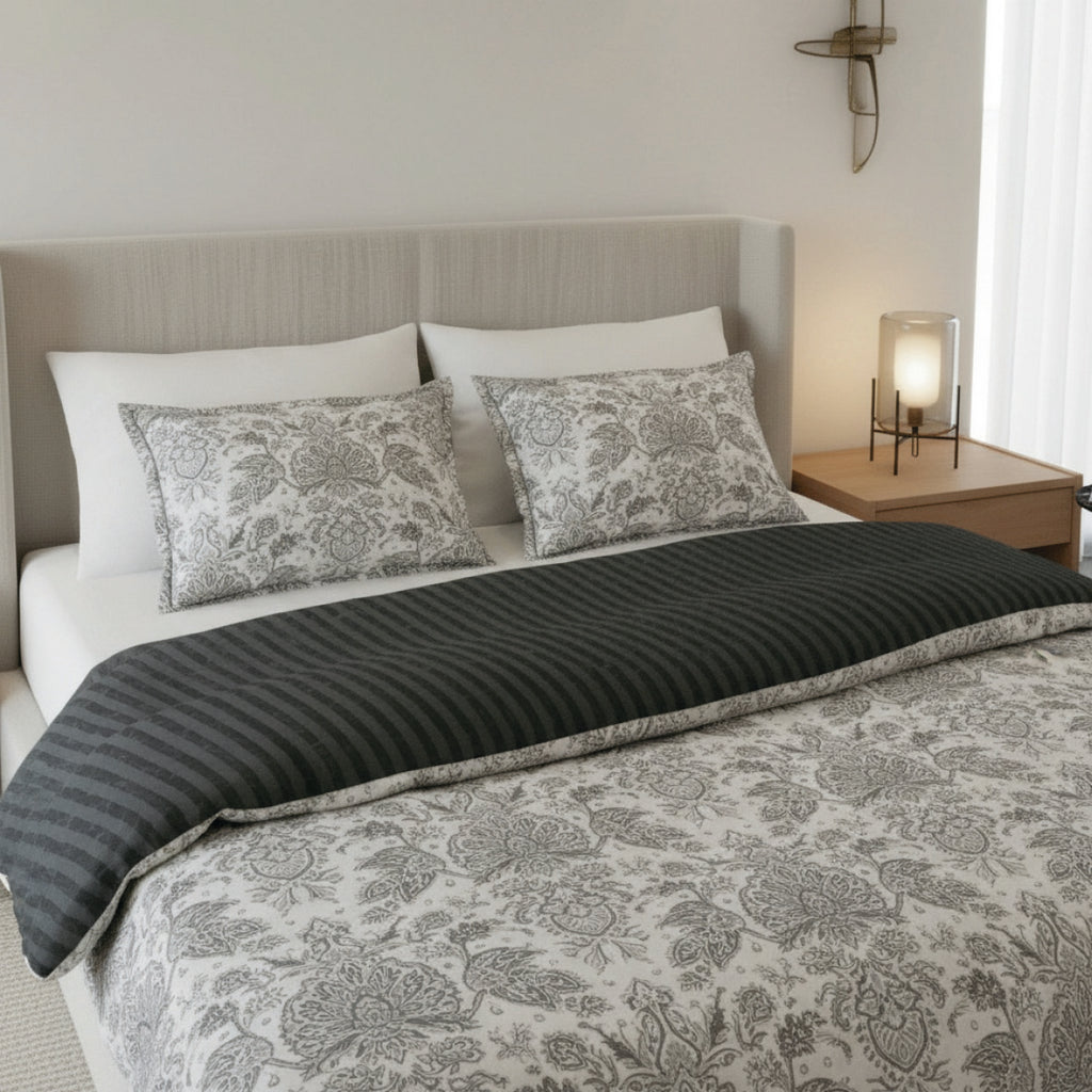 Élégance Persane - Taie D'Oreiller - Satin De Coton - Beige