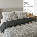 Élégance Persane - Taie D'Oreiller - Satin De Coton - Beige