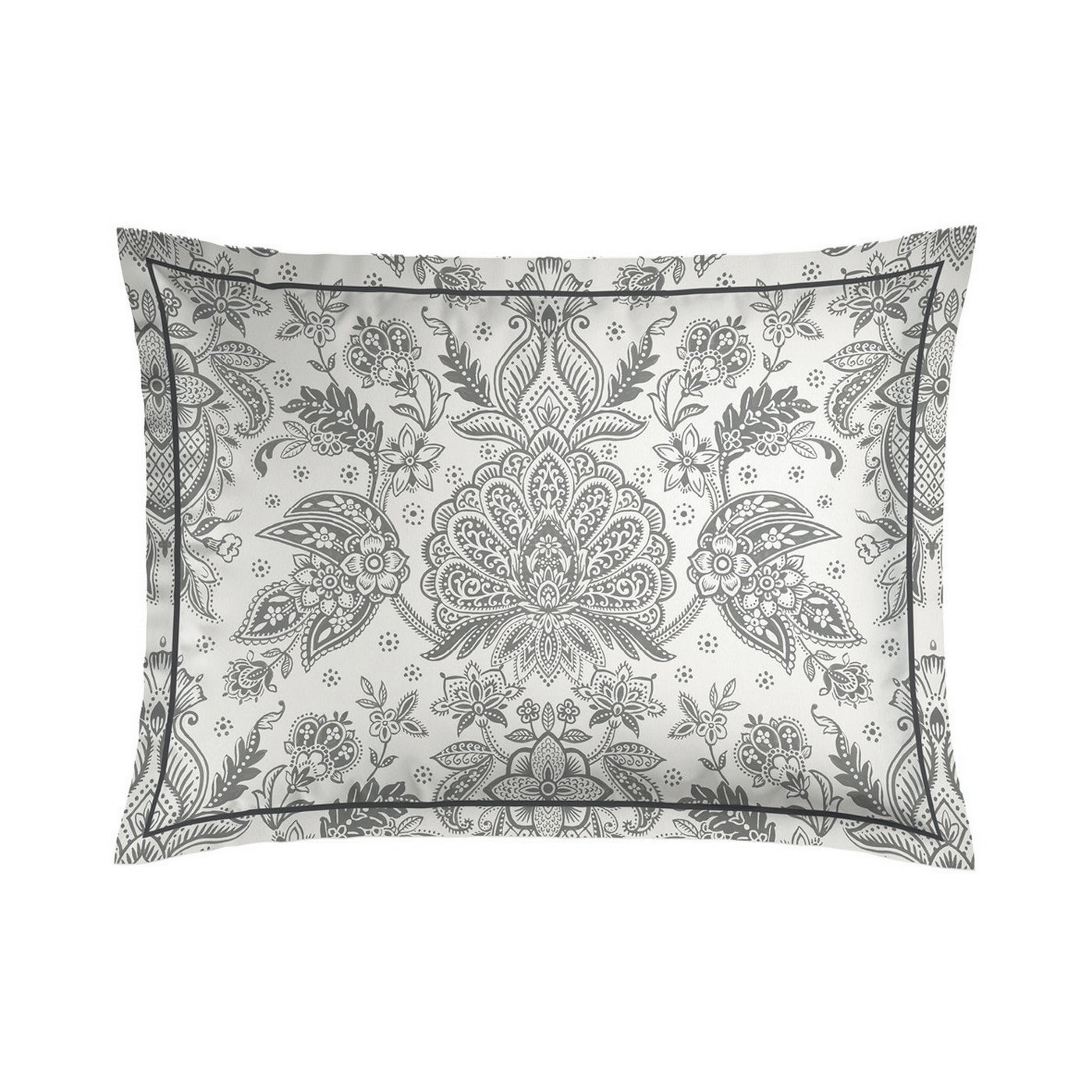 Dobby Stripe Woven / Élégance Persane - Taie D'Oreiller - Satin De Coton - Gris 03