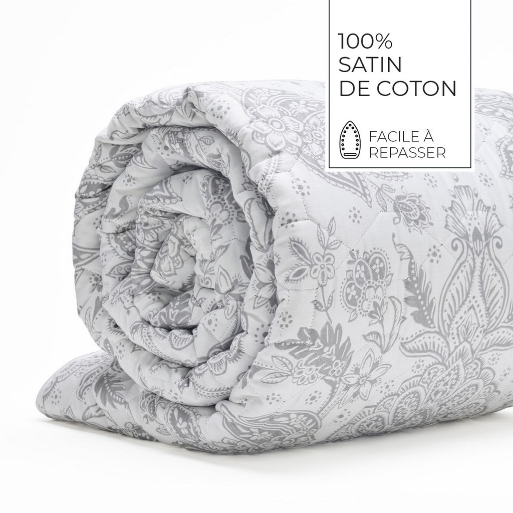 Élégance Persane - Couvre-Lit - Satin De Coton - Beige