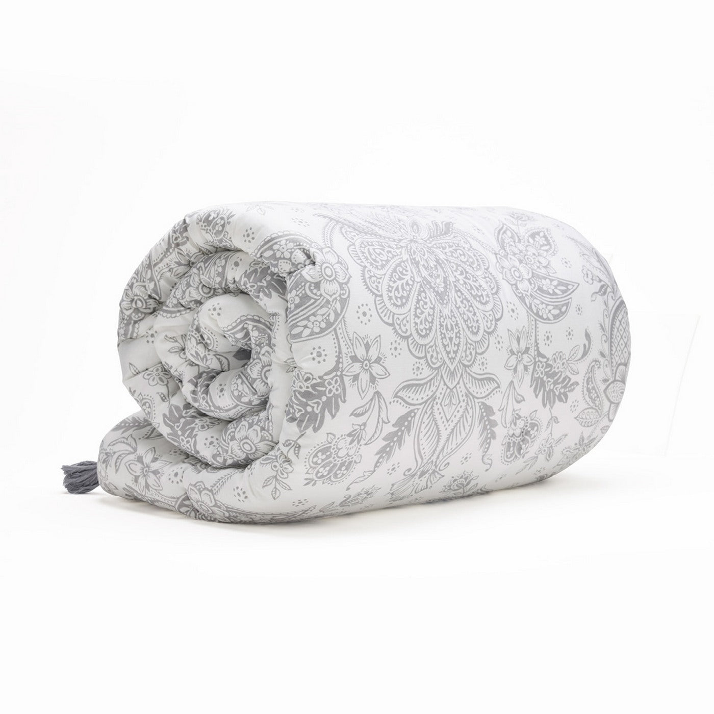 Élégance Persane - Édredon Avec Glands - Satin De Coton - Beige