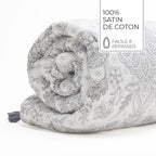 Élégance Persane - Édredon Avec Glands - Satin De Coton - Beige