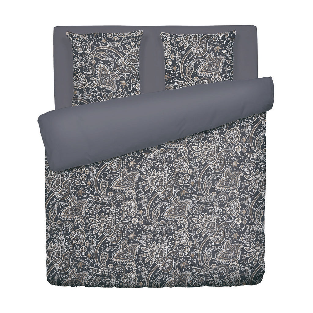 Buta - Housse De Couette + 1 Ou 2 Taie(S) D'Oreiller - Satin De Coton - Gris / Taupe