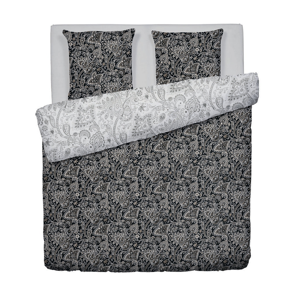 Buta - Housse De Couette + 1 Ou 2 Taie(S) D'Oreiller - Satin De Coton - Noir