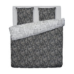 Buta - Housse De Couette + 1 Ou 2 Taie(S) D'Oreiller - Satin De Coton - Noir