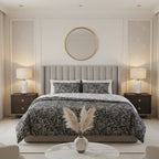 Buta - Housse De Couette + 1 Ou 2 Taie(S) D'Oreiller - Satin De Coton - Noir