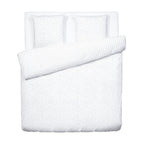 Dentelle Royale - Housse De Couette + 1 Ou 2 Taie(S) D'Oreiller - Satin De Coton Tissé Jacquard - Blanc