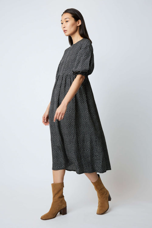 Vestido Tams Tic tac - geométrico NEGRO