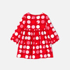 Robe Avec Manches - Rouge/Multico - Fille
