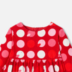 Robe Avec Manches - Rouge/Multico - Fille