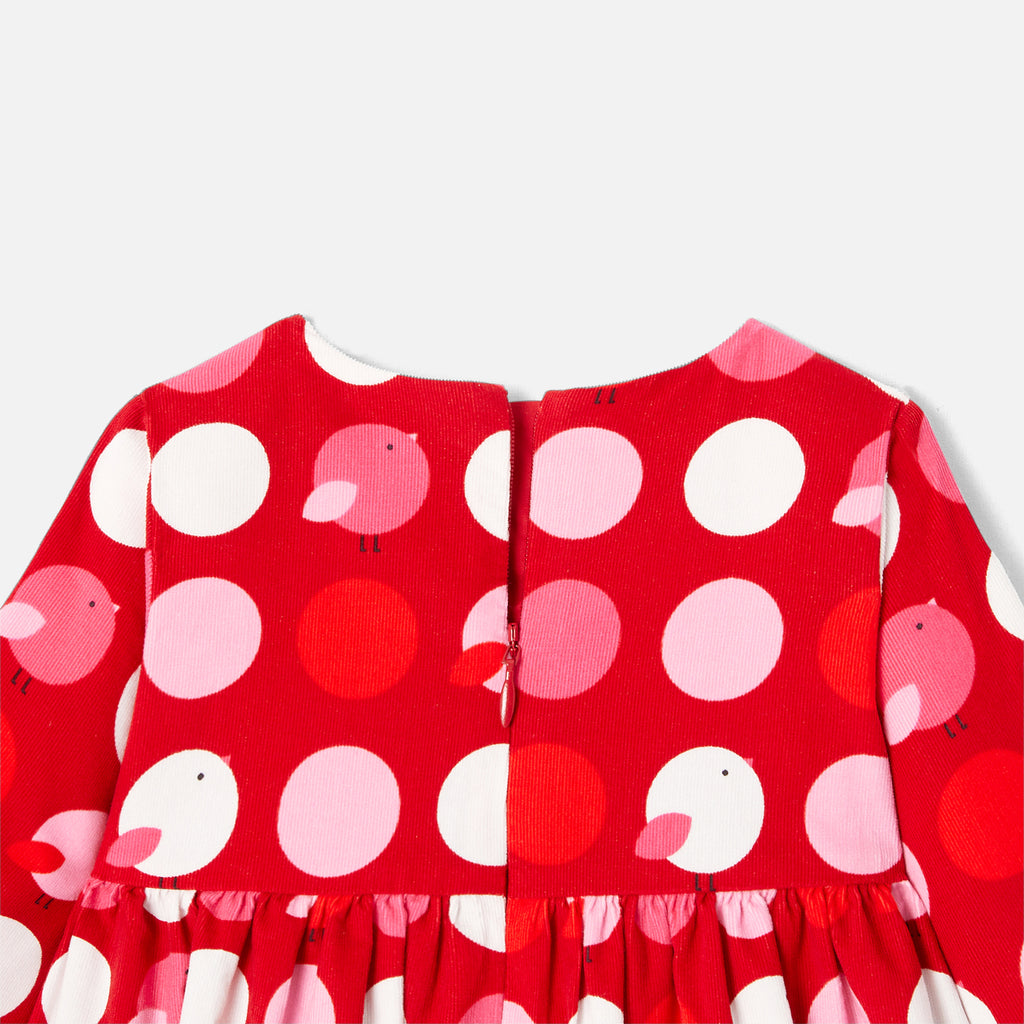 Robe Avec Manches - Rouge/Multico - Fille