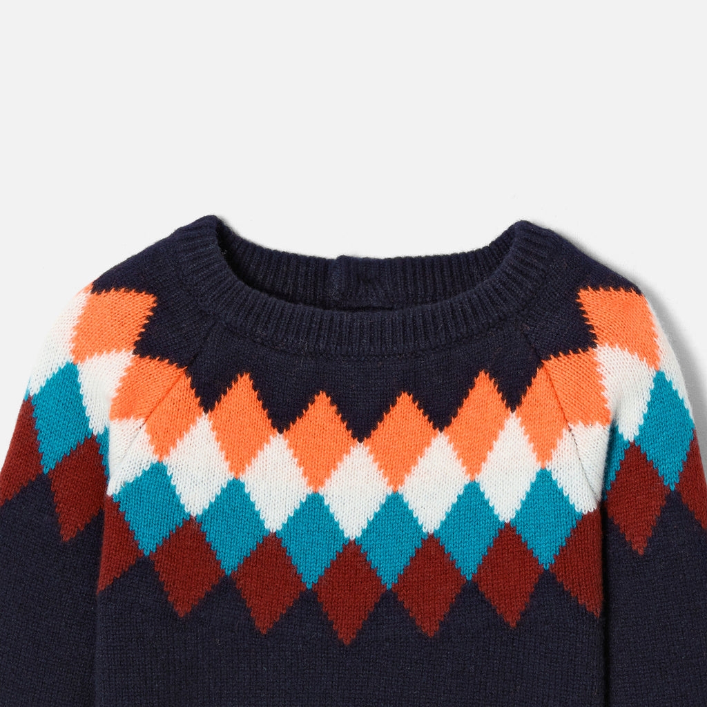 Pull Avec Manches - Marine/Multico - Garçon