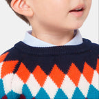Pull Avec Manches - Marine/Multico - Garçon