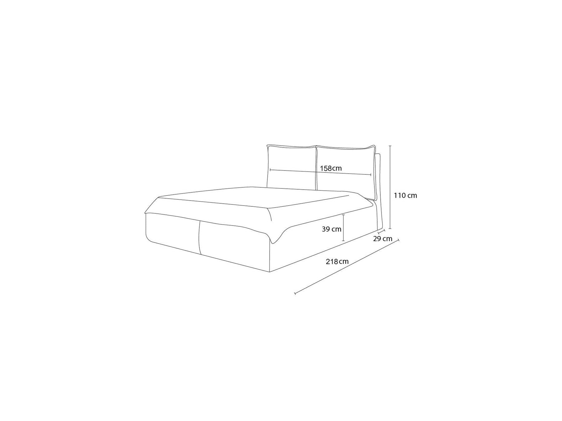 Garance - Cama con arcón con cabecero efecto almohada
