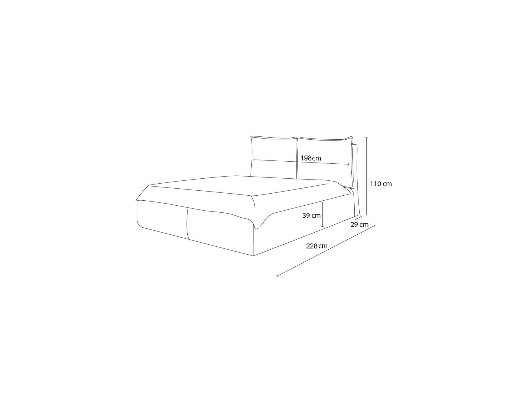 Garance - Cama con arcón con cabecero efecto almohada