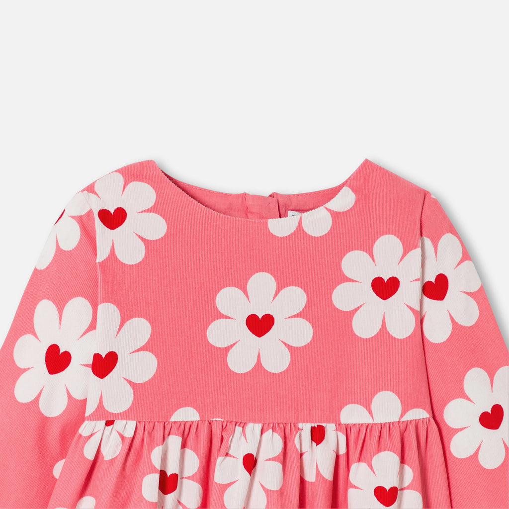 Robe Avec Manches - Rose/Multico - Fille