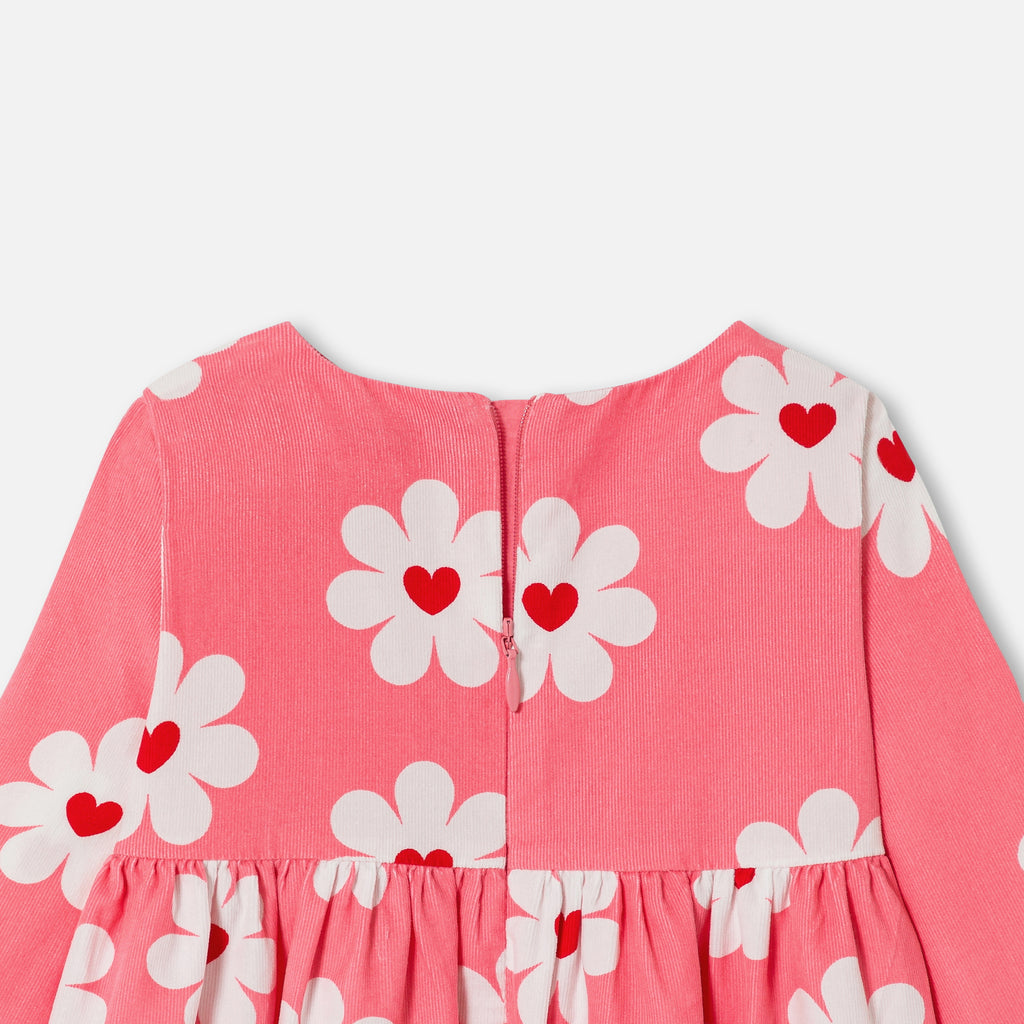 Robe Avec Manches - Rose/Multico - Fille