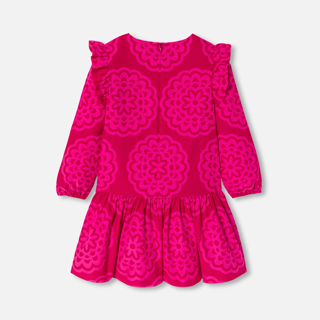 Robe Avec Manches - Rose/Multico - Fille