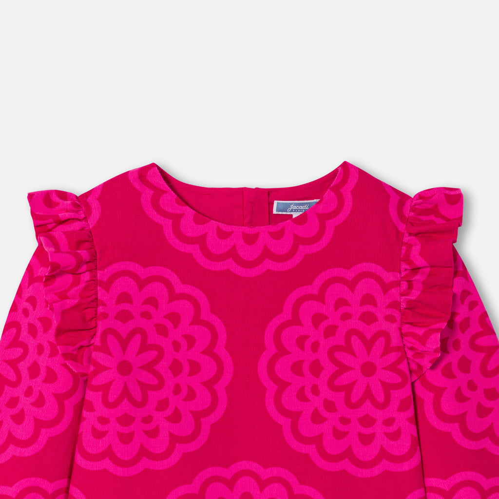 Robe Avec Manches - Rose/Multico - Fille