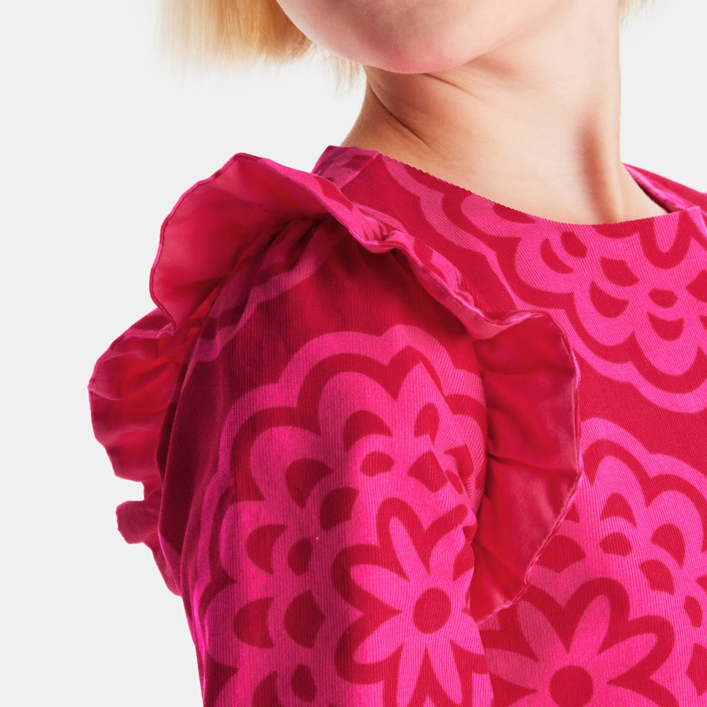 Robe Avec Manches - Rose/Multico - Fille