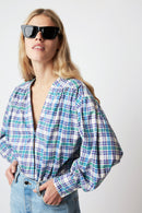 JIM WESTERN BLUE BLOUSE