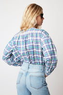 JIM WESTERN BLUE BLOUSE