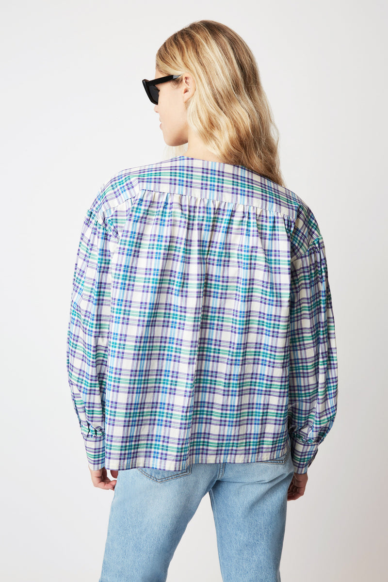 JIM WESTERN BLUE BLOUSE