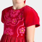 Robe Avec Manches - Rouge - Fille