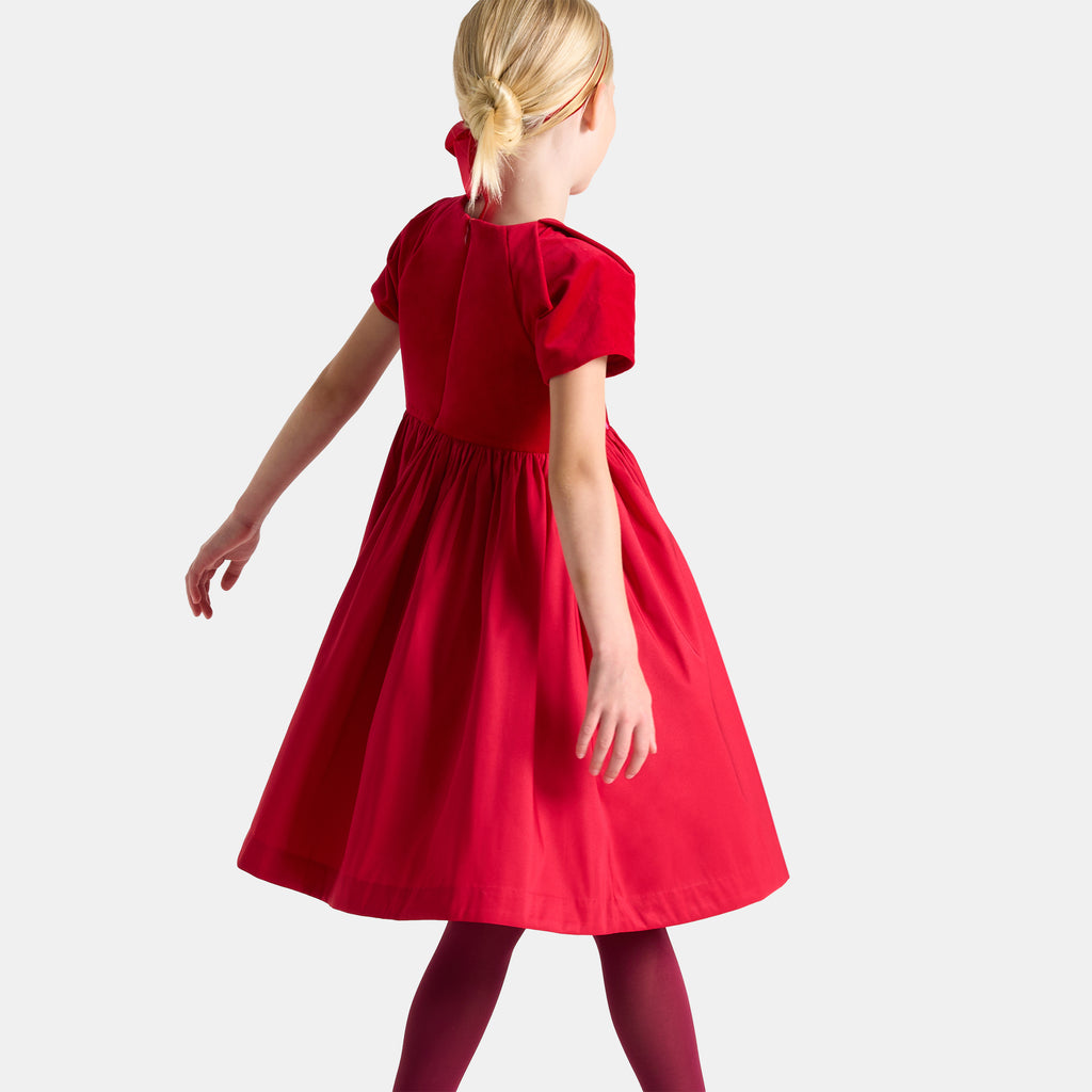 Robe Avec Manches - Rouge - Fille