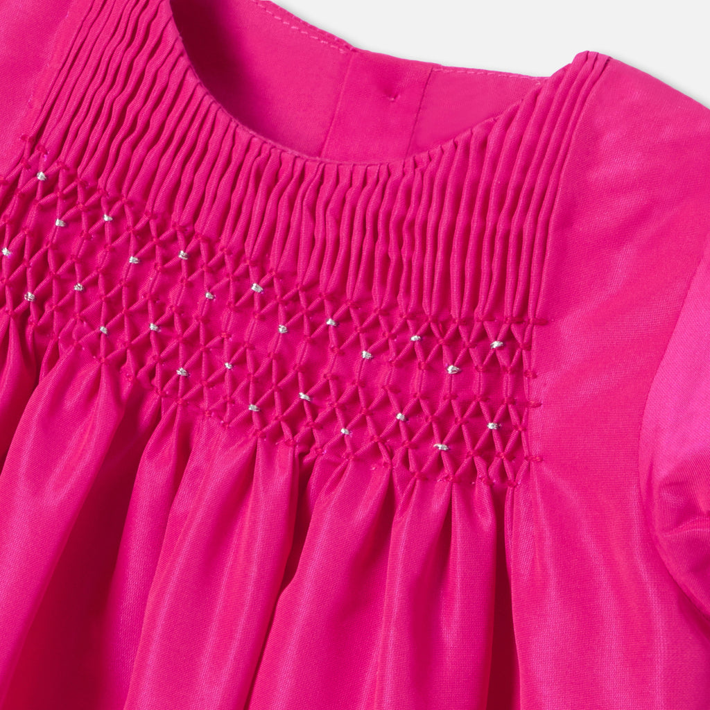 Robe Avec Manches - Rose Bengale - Fille
