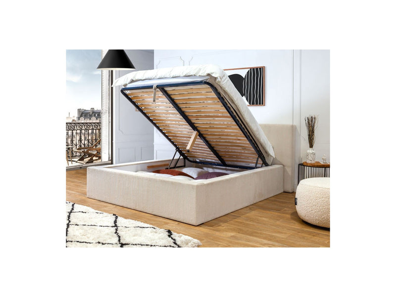 Lit Coffre Rangement Xl - Nihad - Beige