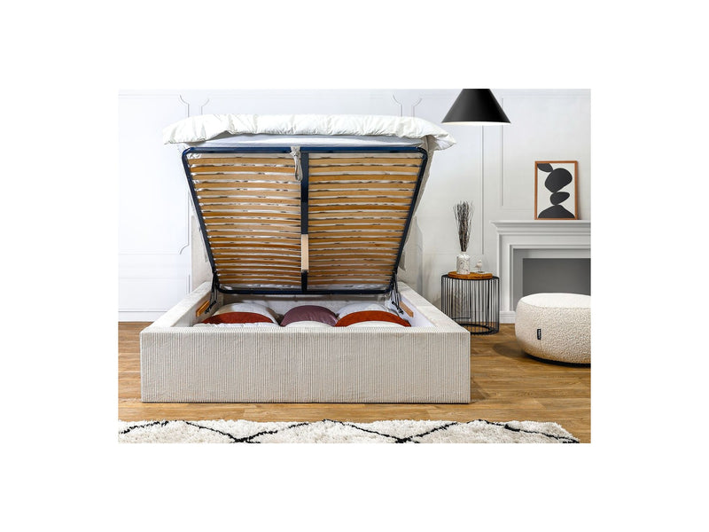 Lit Coffre Rangement Xl - Nihad - Beige