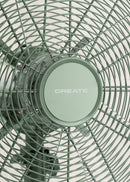 Air Stand Wood - Ventilateur Sur Pied Réglable Oscillant De Style Rétro 50 W - Hauteur Réglable - Vert Sauge