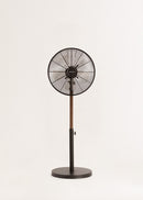 Air Stand Wood - Retro Style Oscillating Adjustable Pedestal Fan 50W - Adjustable Height - Black