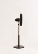 Air Stand Wood - Retro Style Oscillating Adjustable Pedestal Fan 50W - Adjustable Height - Black
