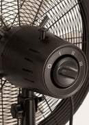 Air Stand Wood - Retro Style Oscillating Adjustable Pedestal Fan 50W - Adjustable Height - Black