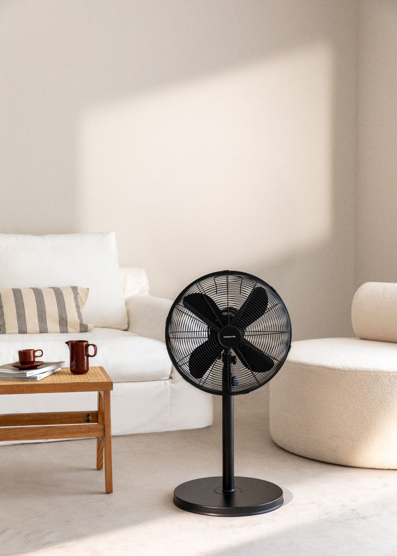 Air Stand Easy - Ventilador de pedestal ajustable oscilante de 50 W - Negro