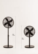 Air Stand Easy - Ventilador de pedestal ajustable oscilante de 50 W - Negro