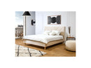 Lit Avec Lattes Massives Tissu Velours - Romane - Beige