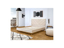 Lit Avec Lattes Massives Tissu Velours - Romane - Beige