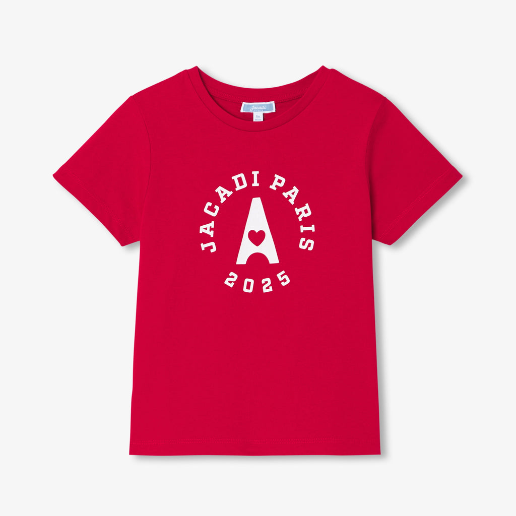 T-Shirt Manches Courtes - Rouge Brique - Fille