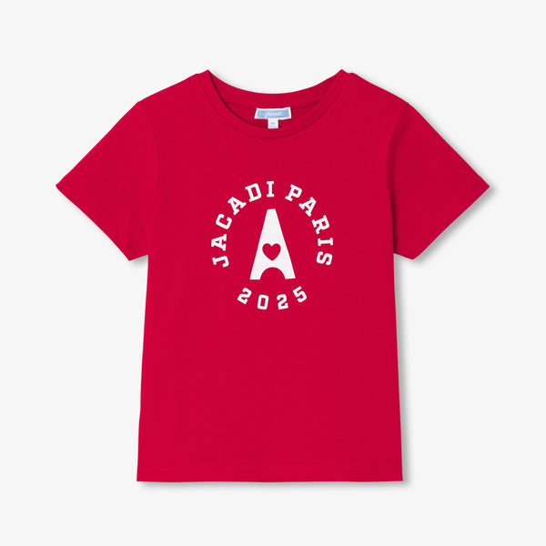 T-Shirt Manches Courtes - Rouge Brique - Fille